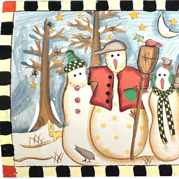 DEPT 56 Wooden Hinged Snowman Storage Box Dome Top Handpainted Christmas Winter - Picture 3 of 14